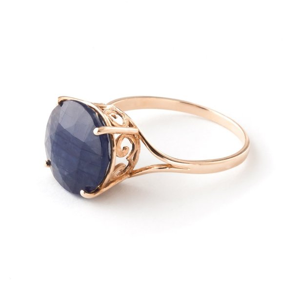 14K GOLD RING WITH 12.0 MM ROUND SAPPHIRE - Picture 4 of 9